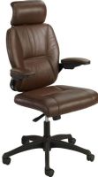 Safco 4470BR Incite High Back Executive Chair, Executive High back Leather Chair-Brown, Padded arms and head rest, Metal Accents, Swivel seat, pneumatic height adjustment, 21" W x 19.50"D Seat Size, 21" W x 30" H Back Size, 27.25" W X 28.5" D X 46-50.5" H, UPC 073555447088 (4470BR 4470-BR 4470 BR SAFCO4470BR SAFCO-4470BR SAFCO 4470BR) 