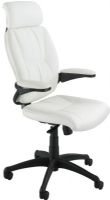 Safco 4470WH Incite High Back Executive Chair, Executive High back Leather Chair-White, Padded arms and head rest, Metal Accents, Swivel seat, pneumatic height adjustment, 21" W x 19.50"D Seat Size, 21" W x 30" H Back Size, 27.25" W X 28.5" D X 46-50.5" H, UPC 073555447095 (4470WH 4470 WH 4470-WH SAFCO4470WH SAFCO-4470WH SAFCO 4470WH) 