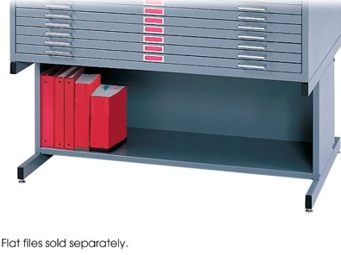 Safco 4977 Steel Flat File Tall Base, For Safco Steel Flat Files 4996 and 4986, Supports 2 flat file cabinets, Made of heavy-gauge welded steel, 46.5