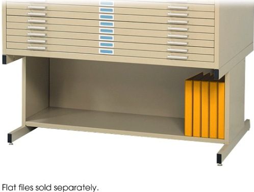 Safco 4977 Steel Flat File Tall Base, For Safco Steel Flat Files 4996 and 4986, Supports 2 flat file cabinets, Made of heavy-gauge welded steel, 46.5