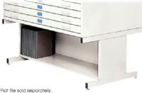 Safco 4979 Steel Flat File Tall Base, For Safco Steel Flat File 4998, Supports 2 flat file cabinets, Made of heavy-gauge welded steel, Low Chemical Emissions, 53.5" L x 41.75" W x 20" H, UPC 07355549799, White Color (4979WH 4979-GR 4979 GR SAFCO4979WH SAFCO-4979WH SAFCO 4979WH) 