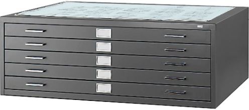 Safco 4998BL Drawer Steel Flat File, 5 Number, 50