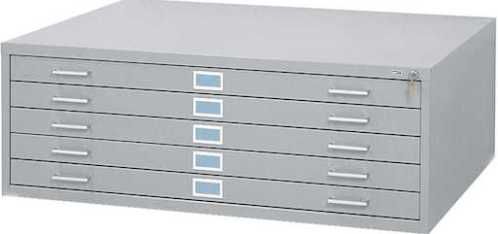 Safco 4998GRR Five-Drawer Steel Flat File for 36