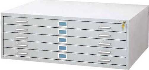 Safco 4998WHR Five-Drawer Steel Flat File for 36