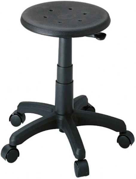 Safco 5100 Office Stool, Plastic Seat Material, Pedestal Base Type, Swivel, Casters, 13.5