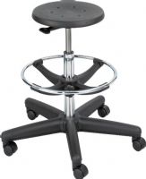 Safco 5104 Workbench Height Stool with Footring, 13.50" dia. Seat Size, 22" to 32" Seat Height, 25" dia. Base Size, 25.75" Dia. x 22" to 32" H Overall, Black Color, UPC 073555510409 (5104 SAFCO5104 SAFCO-5104 SAFCO 5104) 