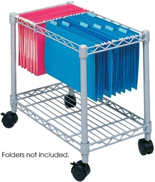 Safco 5205GR Mobile File Cart, Letter and Legal Fits Folder Sizes, 16 ga. post Material Thickness, Powder Coat Paint / Finish, 24