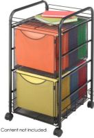 Safco 5212BL Onyx™ Mesh File Cart with 2 File Drawers, Black powder coat finish, 50 Lbs Weight Capacity, Four swivel casters - 2 locking, 15.75" W x 17" D x 27" H Overall, Black Color, UPC 073555521221 (5212BL 5212-BL 5212 BL SAFCO5212BL SAFCO-5212BL SAFCO 5212BL) 
