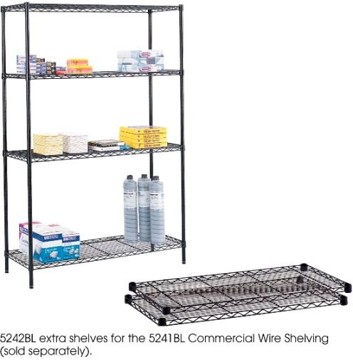 Safco 5242BL Commercial Extra Shelf Pack, 500 lbs. Shelf Weight Capacity, 2000 lbs. Overall Weight Capacity, 1