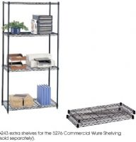 Safco 5243BL Extra Shelves for Commercial Wire Shelving, 2 Number of Shelves, Holds weight up to 500 lbs. per shelf, Shelves can be easily adjusted in 1-inch increments, Durable black powder coated finish resists wear, 36" W x 18" D x 1" H Overall, UPC 073555524321 (5243BL 5243-BL 5243 BL SAFCO5243BL SAFCO-5243BL SAFCO 5243BL) 