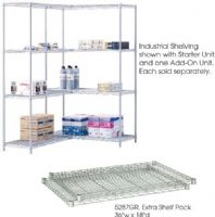 Safco 5287GR Industrial Wire Extra Shelves, Shelves adjust in 1'' increments and assemble in minutes without tools, 1250 lbs per shelf Load Capacity, 36'' W x 18'' D Overall, 1.5" H x 36" W x 18" D Overall, UPC 073555528732, Gray Color (5287GR 5287-GR 5287 GR SAFCO5287GR SAFCO-5287GR SAFCO 5287GR) 