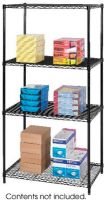 Safco 5288BL Industrial Wire Shelving, Steel Materials, 1,250 lbs. Shelf Weight Capacity, 2500 lbs. Overall Weight Capacity, 1" increments Shelf Adjustablity, 4 Shelf Quantity, 36" W x 24" D x 72" H Overall, Black Colot UPC 073555528824 (5288BL 5288-BL 5288 BL SAFCO5288BL SAFCO-5288BL SAFCO 5288BL) 
