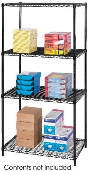 Safco 5288BL Industrial Wire Shelving, Steel Materials, 1,250 lbs. Shelf Weight Capacity, 2500 lbs. Overall Weight Capacity, 1