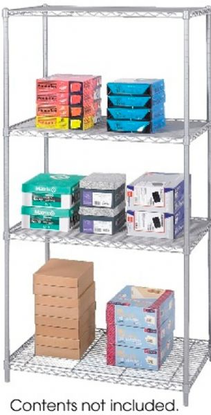 Safco 5288GR Industrial Wire Shelving, Steel Materials, 1,250 lbs. Shelf Weight Capacity, 2500 lbs. Overall Weight Capacity, 1