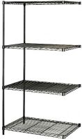 Safco 5289BL Industrial Wire Add-On Unit, Shelves adjust in 1'' increments and assemble in minutes without tools, Load Capacity: 1000 lbs per shelf, Includes 4 shelves, 2 posts and snap on clips, 72" Overall Height - Top to Bottom, 36" Overall Width - Side to Side, 24" Overall Depth - Front to Back, Black Color, UPC 073555528923 (5289BL 5289-BL 5289 BL SAFCO5289BL SAFCO-5289BL SAFCO 5289BL) 
