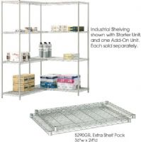 Safco 5290GR Industrial Wire Extra Shelves, 1,250 lbs. Shelf Weight Capacity, 2500 lbs. Overall Weight Capacity, 1" increments Shelf Adjustablity, 1.5" H x 36" W x 24" D Overall, 2 Shelf Quantity, Gray Color, UPC 073555529036 (5290GR 5290 GR 5290-GR SAFCO5290GR SAFCO-5290GR SAFCO 5290GR) 