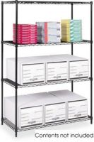 Safco 5291BL Industrial Wire Shelving, 4 Total Number of Shelves, Powder Coated Finishing, 1250 lb Load Capacity, Leveling Glide, Dust Proof, 48" W x 18" D x 72" H, Black Color,  UPC 073555529128 (5291BL 5291-BL 5291 BL SAFCO5291BL SAFCO-5291BL SAFCO 5291BL) 