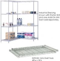 Safco 5293GR Industrial Extra Shelf Pack, Shelves adjust in 1" increments and assemble in minutes without tools, 1000 lbs per shelf Load Capacity, Includes a set of 2 shelves, 1.5" H x 48" W x 18" D, Gray Color, UPC 073555529333 (5293GR 5293-GR 5293 GR SAFCO5293GR SAFCO-5293GR SAFCO 5293GR) 