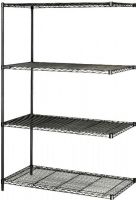 Safco 5295BL Industrial Add-On Kit, 800 lbs. evenly distributed Shelf Weight Capacity, 2500 lbs. evenly distributed Overall Weight Capacity, 1" increments Shelf Adjustablity, 4 Shelf Quantity, 8"w x 24" H x 72" H Overall, Black Color, UPC 073555529524 (5295BL 5295-BL 5295 BL SAFCO5295BL SAFCO-5295BL SAFCO 5295BL) 