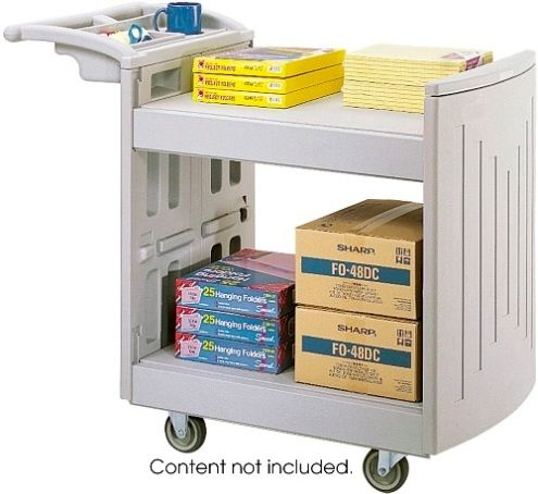 Safco 5330GR Two-Shelf Utility Cart, 2 Total Number of Shelves, 400 lb Maximum Load Capacity, 4 Number of Casters , 4