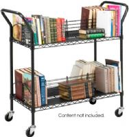Safco 5333BL Wire Book Cart, 1" increments Shelf adjust in, 2 Shelves, 200 lbs. - 100 lbs. per level Capacity - Weight, Four 3" swivel casters - 2 locking, 44" W x 18.75" D x 40.25" H Overall product dimensions, Black Color, UPC 073555533323 (5333BL  533-3BL 5333 BL SAFCO5333BL SAFCO-5333BL SAFCO 5333BL) 