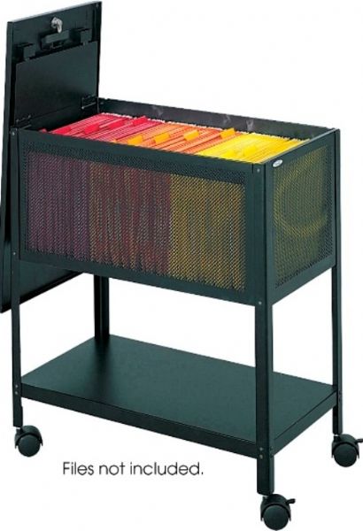 Safco 5351BL Tub files in contemporary steel mesh design, Lower shelf for additional storage requirements, Two keys included, Mobile on four swivel casters - 2 Locking casters, 27.5
