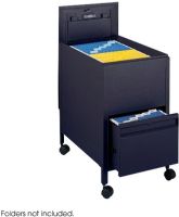 Safco 5364BL Rollaway Mobile File Cart, 300 lb Maximum Load Capacity, 4 x 2" Swivel Casters Casters, Hanging File Folder Application/Usage, Mar Resistant, Lockable Top, 28" H x 17" W x 26" D, Black Color, UPC 073555536423 (5364BL 5364-BL 5364 BL SAFCO5364BL SAFCO-5364BL SAFCO 5364BL) 