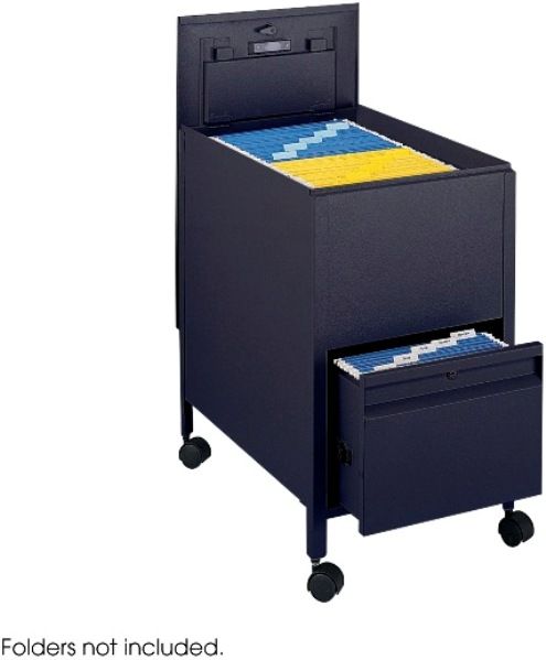 Safco 5364BL Rollaway Mobile File Cart, 300 lb Maximum Load Capacity, 4 x 2