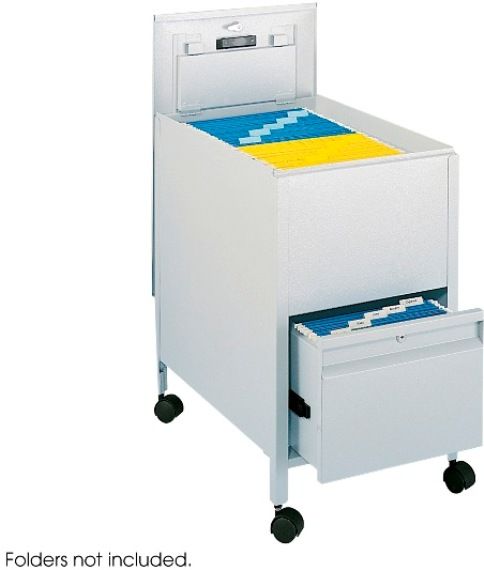 Safco 5364GR Rollaway Mobile File Cart, 300 lb Maximum Load Capacity, 4 x 2