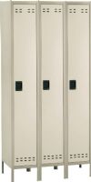 Safco 5525TN Three Column Tan Locker, Two tone colors fit any decor, 3 Total Number of Shelves, Recessed Locking Handle Features, Steel Material, 78" H x 36" W x18" D, Sturdy steel construction, Use as stand alone or link together, Features 2 point locking mechanism,  Tan Color, UPC 073555552560 (5525TN 5525-TN 5525 TN SAFCO 5525TN SAFCO-5525TN SAFCO5525TN) 