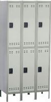 Safco 5526GR Double Tier Locker 3 Column, Personal storage lockers, Two-tone lockers, Double tier compartment, three columns, One piece design, Heavy-gauge, all-steel construction, Stand alone or linked together, 78" H x 36" W X 18" D, UPC 073555552638 (5526GR 5526-GR 5526 GR SAFCO5526GR SAFCO-5526GR SAFCO 5526GR ) 