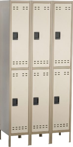 Safco 5526TN Double Tier Locker 3 Column, Personal storage lockers, Two-tone lockers, Double tier compartment, three columns, One piece design, Heavy-gauge, all-steel construction, Stand alone or linked together, 78