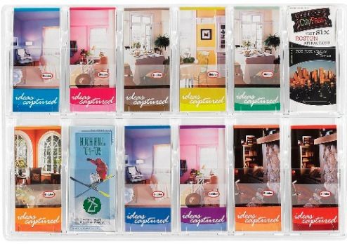 Safco 5604CL Reveal Clear Literature Displays, 12 Pockets, Displays literature clearly, Each pocket holds 1.75