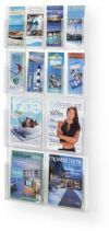 Safco 5609CL Reveal™ 4 Magazine and 8 Pamphlet Display, 4 magazine pockets, 8 pamphlet pockets, Thermoformed one-piece units have no sharp edges or corners, Displays literature clearly, Clear Finish, UPC 073555560909 (5609CL 5609-CL 5609 CL SAFCO5609CL SAFCO-5609CL SAFCO 5609CL) 
