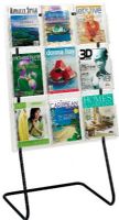 Safco 5619BL Magazine Display Floor Stand, 9 Number of Compartments, Elevates magazine display, Lightweight design, Sturdy construction, 53" H x 30" W x 19.5" D Overall, Black Color, UPC 073555561920 (5619BL 5619-BL 5619 BL SAFCO5619BL SAFCO-5619BL SAFCO 5619BL) 