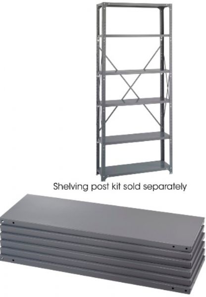 Safco 6250 Industrial Shelf Pack, Steel construction, Loads up to 1,250 lbs / shelf, Dark gray color, 6 Shelves, UPC 073555625004 (6250  SAFCO6250 SAFCO-6250 SAFCO 6250)