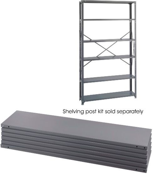 Safco 6251 Industrial 6 Shelf Pack, Steel construction, Loads up to 1,250 lbs / shelf, Dark gray color, UPC 073555625103 (6251 SAFCO6251 SAFCO-6251 SAFCO 6251)