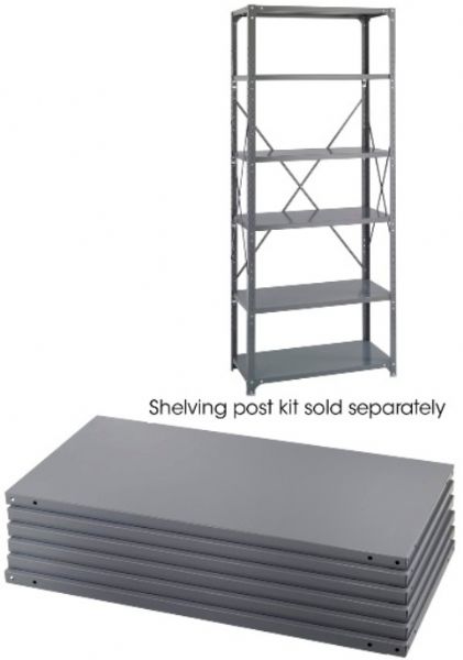 Safco 6252 Industrial 6 Shelf  Pack, Dark gray color, Steel construction, 85