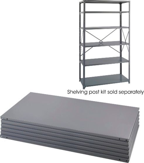 Safco 6254 Industrial 6 Shelf Pack, Dark gray color, Steel construction, Loads up to 1,250 lbs / shelf, UPC 073555625400 (6254 SAFCO6254 SAFCO-6254 SAFCO 6254)