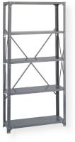 Safco 6265 Commercial Steel Shelving, 5 Shelf count, 750 lbs Shelf capacity, Box beam shelf design, Double sided compression clips, Features corner brackets and hat channel, 36" W x 12" D x 75" H Overall, Gray Color, UPC 073555626506 (6265 SAFCO6265 SAFCO-6265 SAFCO 6265) 