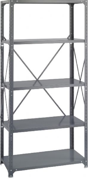 Safco 6266 Commercial 36 x 18 Shelf Unit, Box beam shelf design, Double sided compression clips, Features corner brackets and hat channel, Loads up to 350lbs per shelf evenly loaded, 36