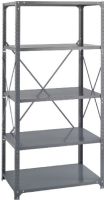 Safco 6267 Commercial 4 Shelf Shelving Unit Starter, Loads up to 750 lbs / shelf, 4 Shelves, Thick steel construction, Double-sided compression clips, Durable box beam design, 75" H x 36" W x 18" D Overall, UPC 073555626704 (6267 SAFCO6267 SAFCO-6267 SAFCO 6267) 