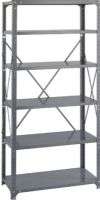 Safco 6269 Commercial 6 Shelf Shelving Unit Starter, Loads up to 750 lbs / shelf, 6 Shelves, Thick steel construction, Double-sided compression clips, Durable box beam design, 75" H x 36" W x 18" D Overall, UPC 073555626902 (6269 SAFCO6269 SAFCO-6269 SAFCO 6269) 