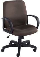 Safco 6301BL Poise Executive Mid-Back Seat, Full 360 degree swivel, 21" W x 18.5" D Seat, 37" Minimum Overall Height - Top to Bottom, 42" Maximum Overall Height - Top to Bottom, Pneumatic seat height control, tilt tension and tilt control, Loop arms, Armed, 27" W x 27" D Overall, Black Color, UPC 073555630121 (6301BL 6301-BL 6301 BL SAFCO6301BL SAFCO-6301BL SAFCO 6301BL) 