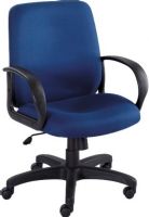 Safco 6301BU Poise Executive Mid-Back Seat, Full 360 degree swivel, 21" W x 18.5" D Seat, 37" Minimum Overall Height - Top to Bottom, 42" Maximum Overall Height - Top to Bottom, Pneumatic seat height control, tilt tension and tilt control, Loop arms, Armed, 27" W x 27" D Overall, Blue Color, UPC 073555630152 (6301BU 6301-BU 6301 BU SAFCO6301BU SAFCO-6301BU SAFCO 6301BU) 