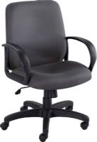 Safco 6301CH Poise Executive Mid-Back Seat, Full 360 degree swivel, 21" W x 18.5" D Seat, 37" Minimum Overall Height - Top to Bottom, 42" Maximum Overall Height - Top to Bottom, Pneumatic seat height control, tilt tension and tilt control, Loop arms, Armed, 27" W x 27" D Overall, Charcoal Color, UPC 073555630107 (6301CH 6301-CH 6301 CH SAFCO6301CH SAFCO-6301CH SAFCO 6301CH) 