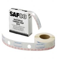 Safco 6552 Polyester Carrier Strips for MasterFile 2, 2.25" Wide; Document storage accessories; Carrier film polyester strip; Self-adhesive; Can be cut into 100 - 24" strips, 80 - 30" strips or 50 - 48" strips; Pre-printed identification blocks for drawings; Dimensions 2.25" x 0.005" x 217"; Shipping Dimensions 8.5" x 3.5" x 8.0"; UPC 73555655209 (6552 65-52 SAFCO6552 SAFCO-6552 SAFCO-65-52) 