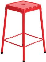 Safco 6605RD Steel Counter Stool, 0 deg Adjustability - Tilt, 17.75" Square seat, 250 lbs Capacity, 25" Seat Height, 13" W x 13" D Seat Size, 17.75" W x 17.75" D Base Dimensions, Counter or Bar type, Center hole, Foot ring, Nylon glides, Stackable up to 3 chairs high, Steel construction, Eco-friendly powder coat finish, UPC 073555660517, Red Finish (6605RD 6605-RD 6605-RD SAFCO6605RD SAFCO 6605 RD SAFCO-6605-RD) 