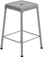 Safco 6605SL Steel Counter Stool, 0 deg Adjustability - Tilt, 17.75" Square seat, 250 lbs Capacity, 25" Seat Height, 13" W x 13" D Seat Size, 17.75" W x 17.75" D Base Dimensions, Counter or Bar type, Center hole, Foot ring, Nylon glides, Stackable up to 3 chairs high, Steel construction, Eco-friendly powder coat finish, UPC 073555660500, Silver Finish (6605SL 6605-SL 6605-SL SAFCO6605SL SAFCO 6605 SL SAFCO-6605-SL) 