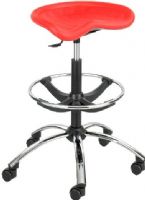 Safco 6660RD Height Adjustable Stool, 27" to 34" - Seat Adjustment, 250 lb Maximum Load Capacity, 360° Swivel Tilt/Swivel, Polyurethane Seat, 19" Width x 14" Depth Seat Size, Metal Frame, 5-star Chrome Base Base, 5 x 2" Casters, 26"dia. x 27" to 34"h, UPC 073555666014, Red Color (6660RD 6660-RD 6660 RD SAFCO6660RD SAFCO-6660RD SAFCO 6660RD) 